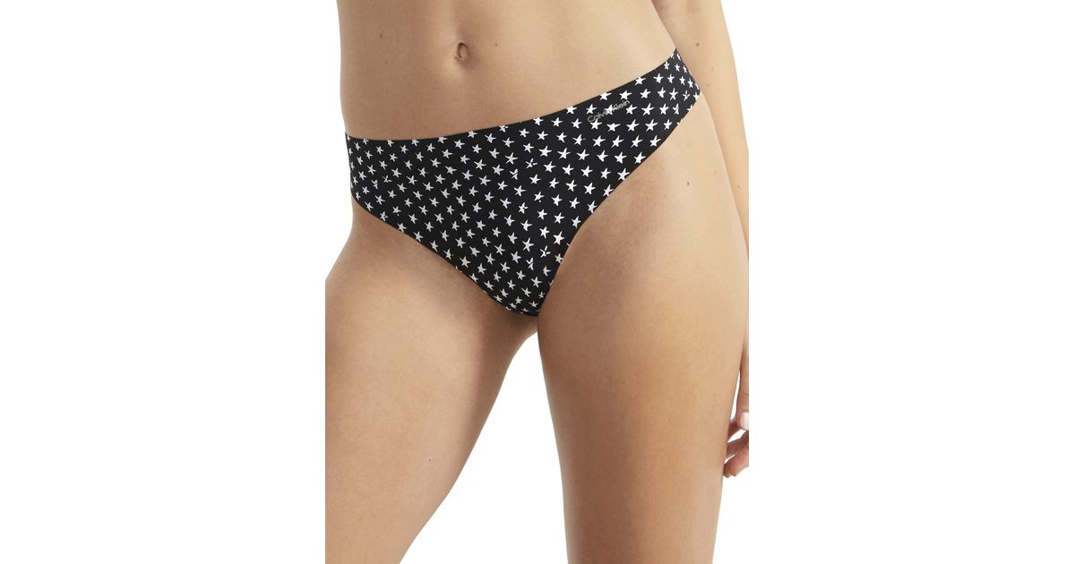 Calvin Klein Invisibles Seamless Thong Panties in Black | Lyst