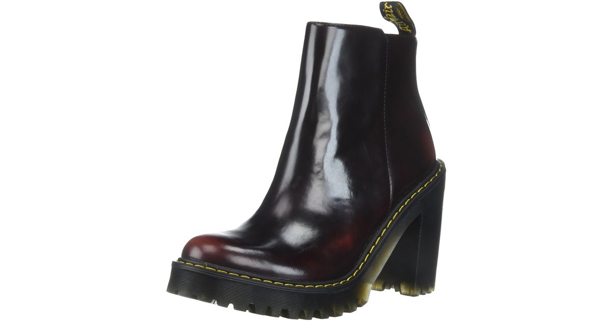 Dr. Martens Leather Magdalena Boot in Cherry Red (Black) | Lyst