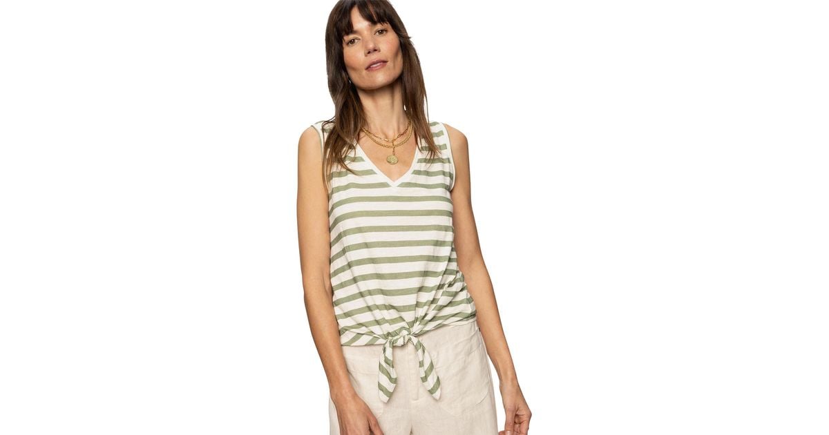 (取寄) サンクチュアリ レディース V ネック タイ タンク Sanctuary women V Neck Tie Tank Sage/Muslin Stripe V-Neck Tie Tank Sage Muslin Stripe – Sanctuary Clothing