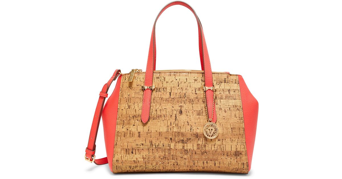 Anne Klein Metallic Cork Satchel Lyst