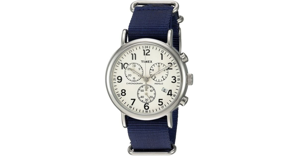 timex weekender chrono blue