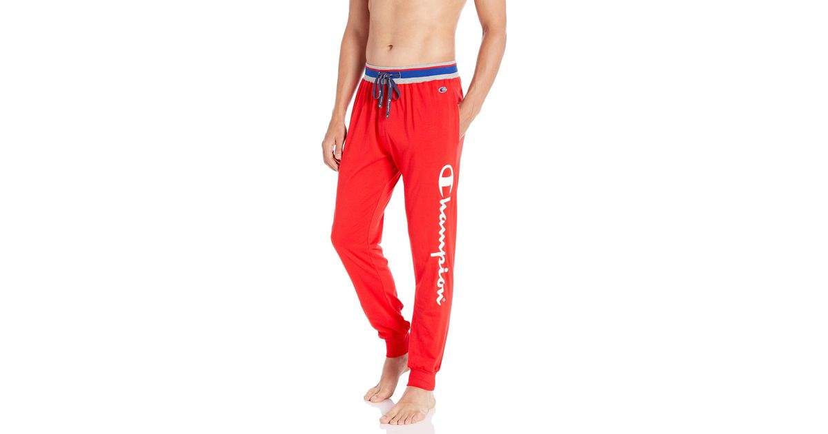 champion men's jersey jogger sleep pants