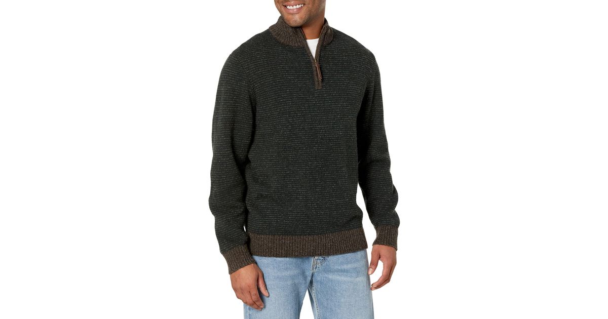 Pendleton Shetland Wool Half Zip Sweater In Black For Men Lyst