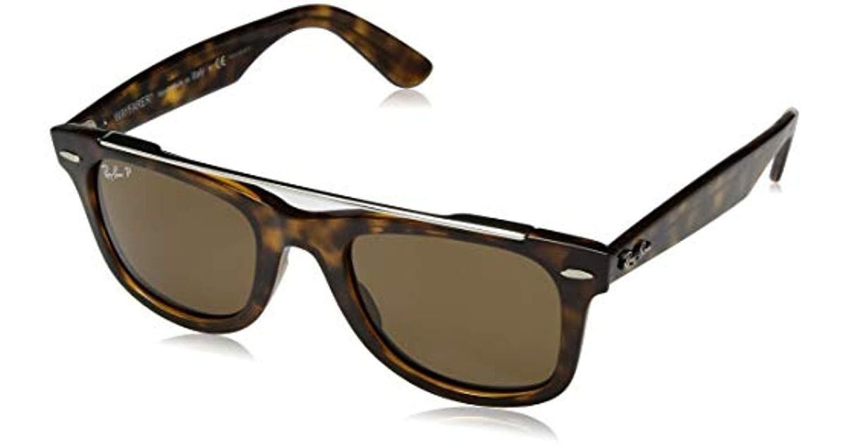 Lyst - Ray-Ban Wayfarer Polarized Square Sunglasses, Havana, 50 Mm in Brown