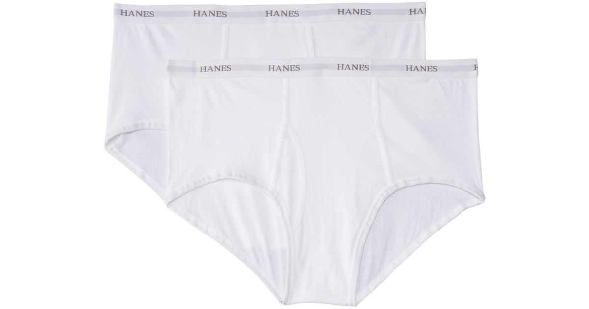 Hanes Cotton Men's Big Briefs Sizes (pack Of 4), White, 4xlarge for Men Lyst