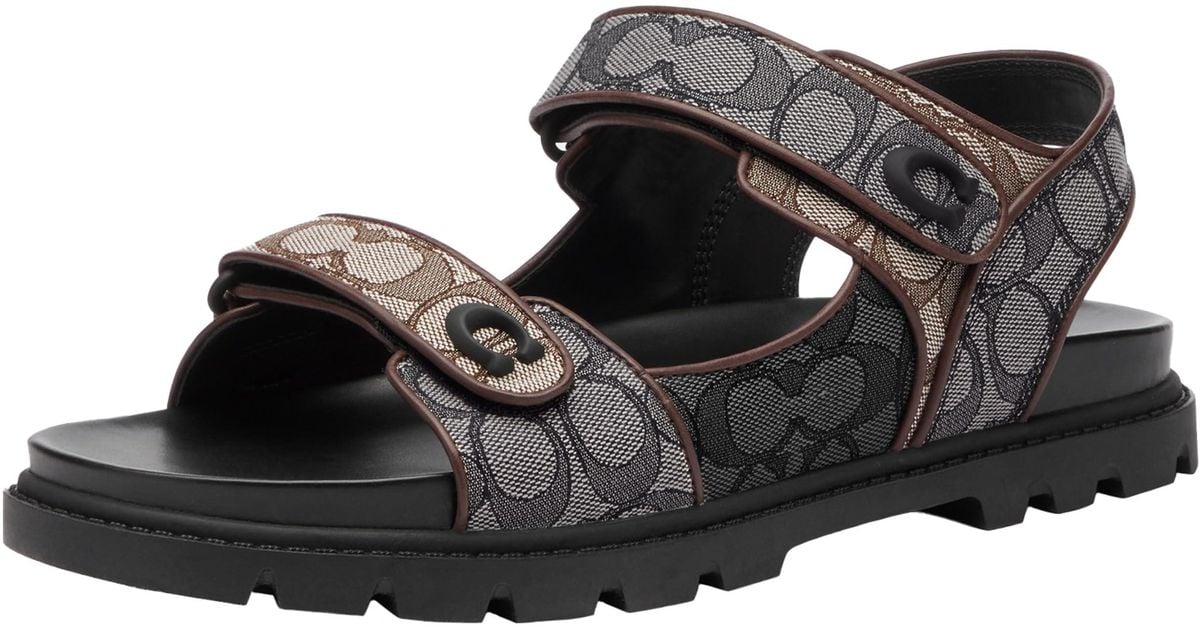 Coach Platform Sandal In Signature Jacquard In Black For Men Lyst