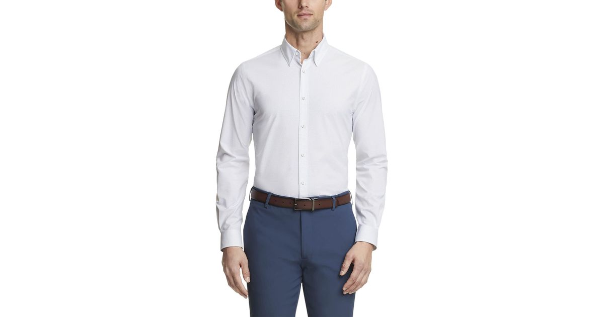 Tommy Hilfiger Dress Shirt Athletic Fit Tech Non Iron Notuck Stretch