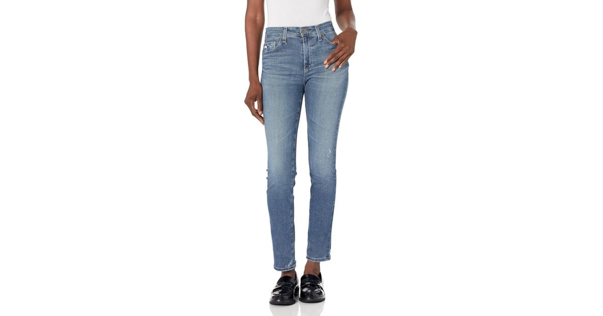 AG Jeans Mari High-waist Slim Straight Leg Jeans In Park Slope in Blue ...