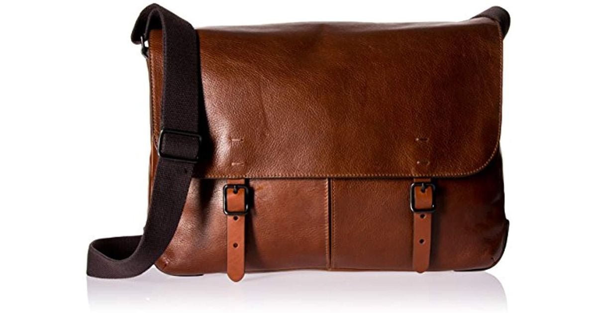 Fossil Men's Buckner Leather Messenger Bag IUCN Water