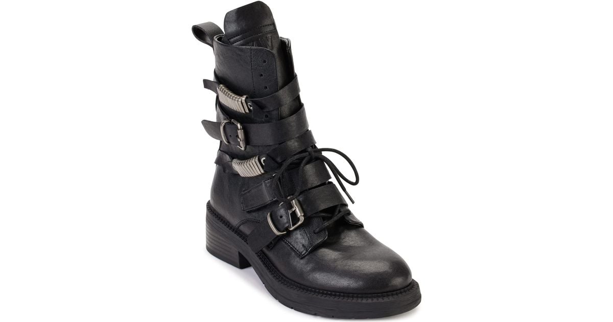 DKNY Leather Strappy Ankle Boots in Black | Lyst