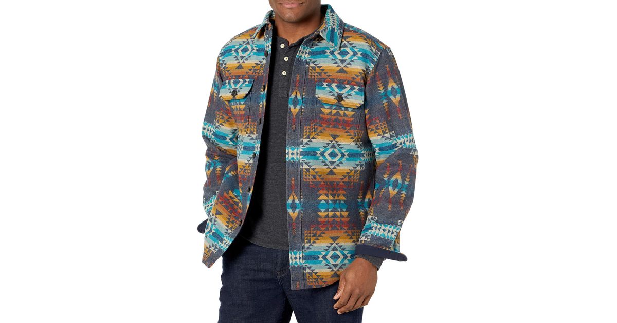Pendleton Jacquard Cpo Wool Shirt Jacket in Blue for Men | Lyst Pendleton Jacquard Cpo Wool Shirt Jacket in Blue for Men | Lyst