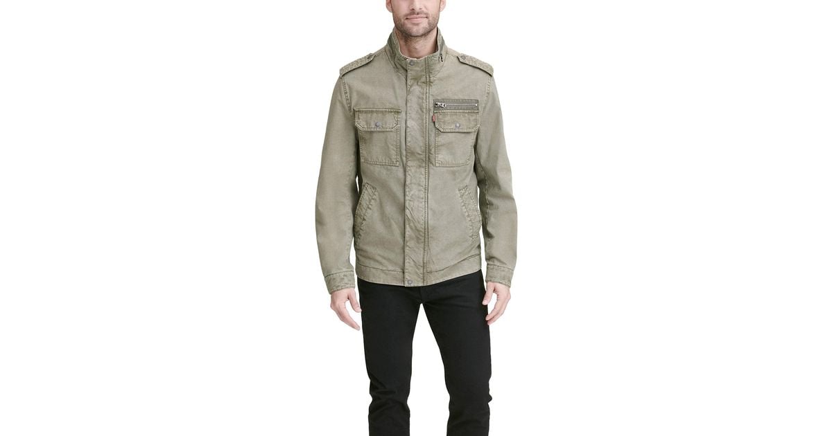Levi's Washed Cotton Military Jacket in Gray for Men Lyst