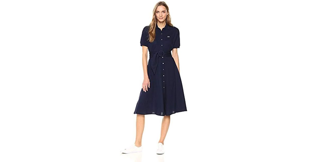 lacoste belted polo dress