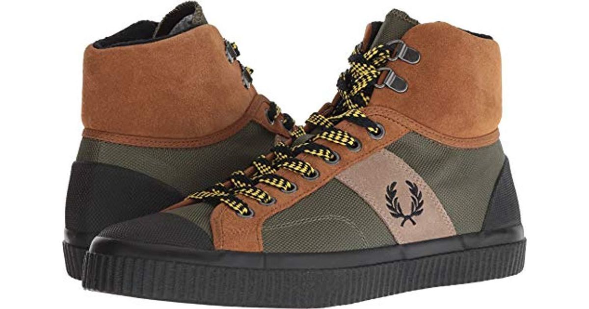 Fred Perry Hughes Mid Hike Poly/suede Sneaker for Men - Lyst