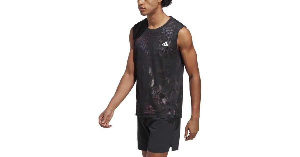 adidas Tennis Melbourne Sleeveless Tshirt in Black for Men Lyst