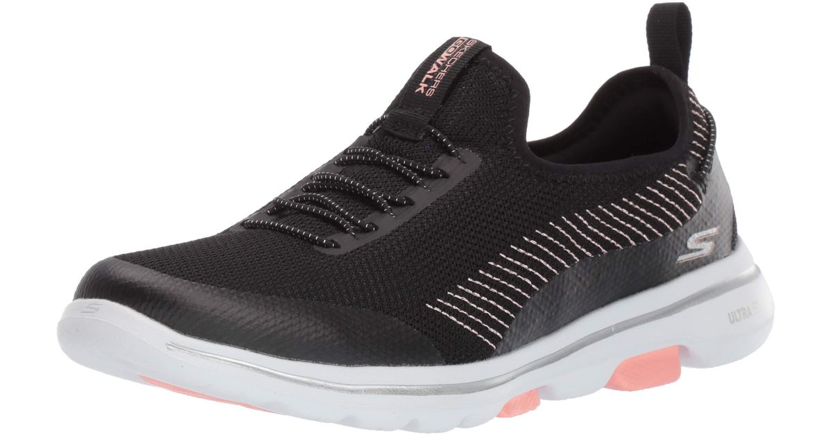 skechers go walk black pink