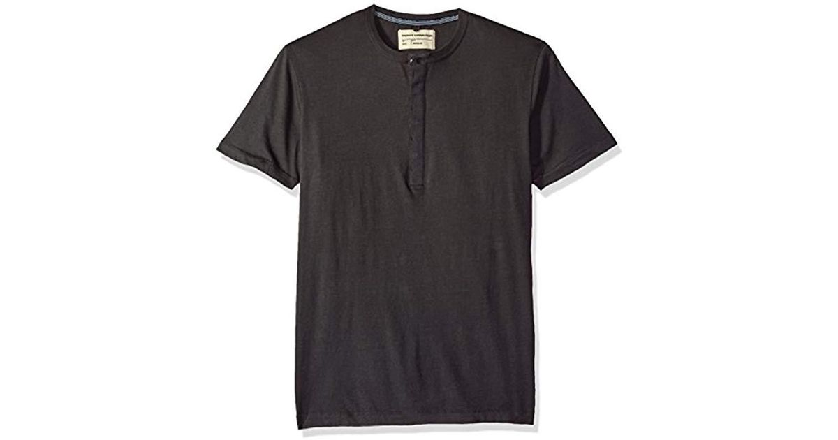 French Connection Mens 3 Button Solid Color Cotton Henley Shirt