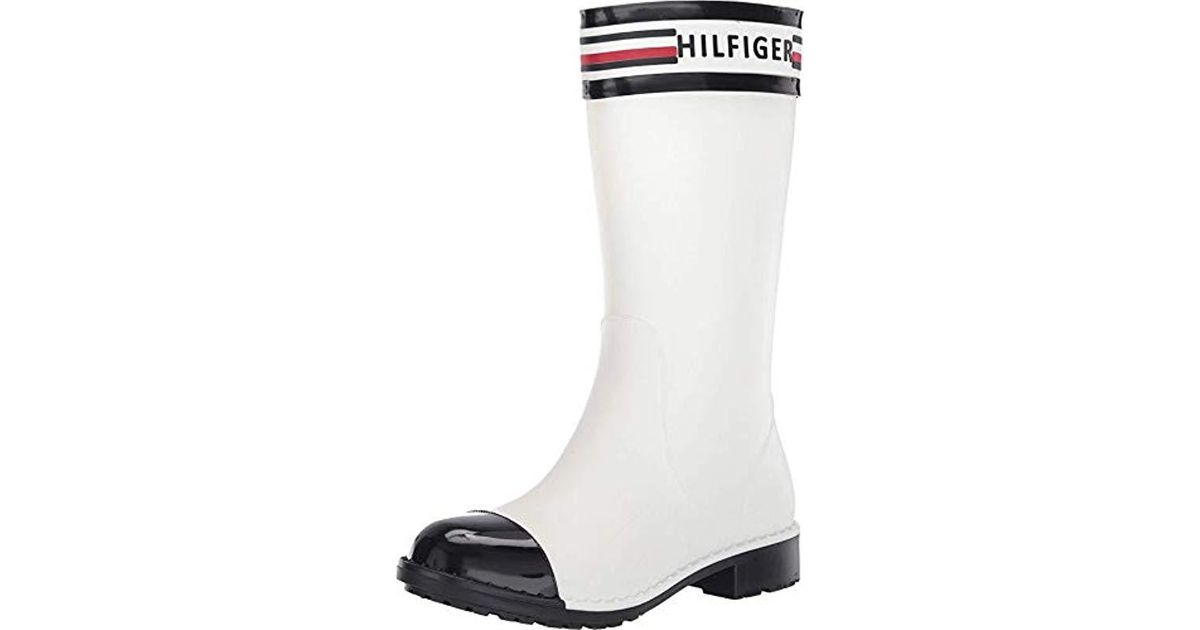 Tommy Hilfiger Talisa Rain Boots in White - Lyst