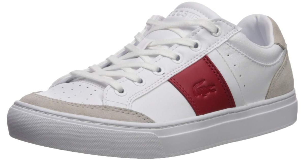 Lacoste Courtline Sneaker in White/Red/Tan (White) for Men - Save 16% - Lyst