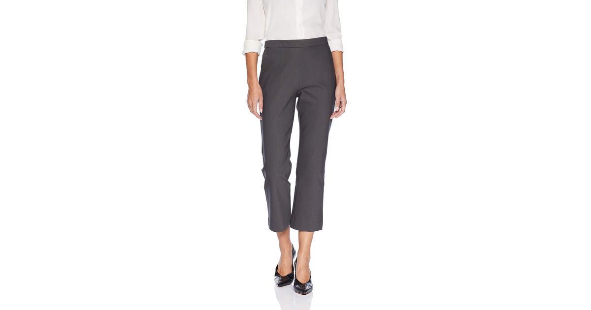 Lark & Ro Stretch Crop Kick Flare Pant in Carbon (Gray) - Lyst