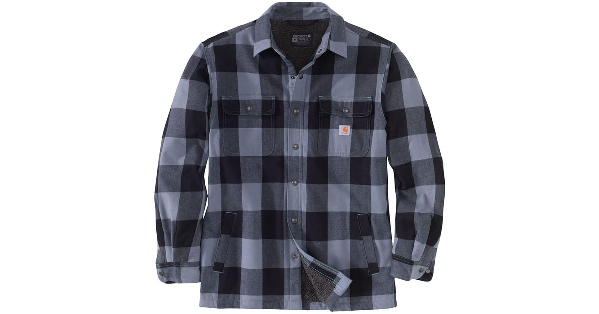 Carhartt Big & Tall Relaxed Fit Heavyweight Flannel Sherpa-lined Shirt ...