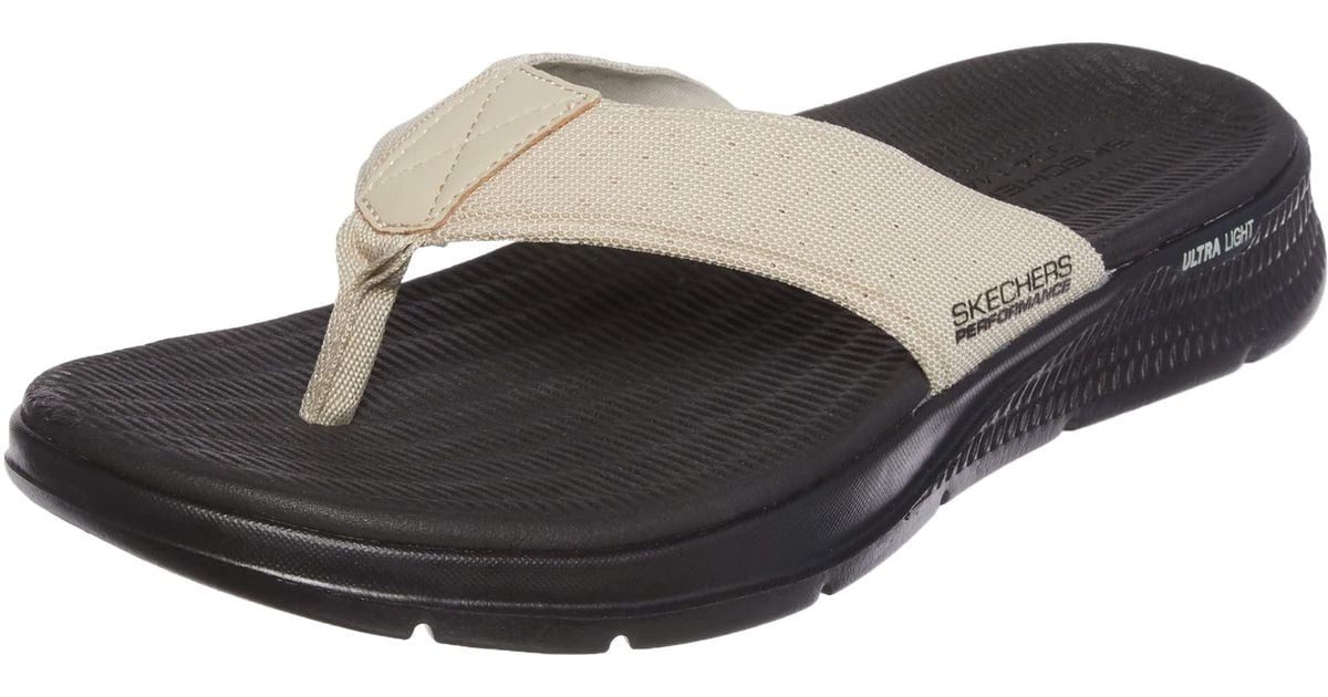 Skechers Go Consistent Flip Flopathletic Beach Shower Shoe Slipper Thong Sandals in Taupe/Black