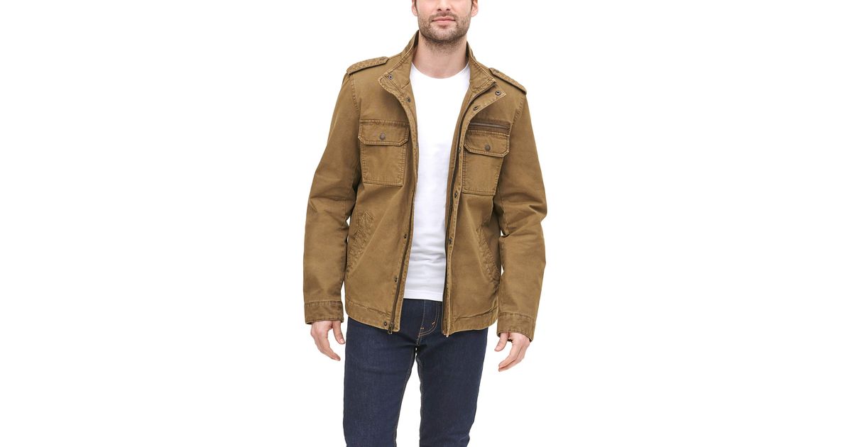 Levi's Washed Cotton Two Pocket Military Jacket Lightweight in Natural for  Men | Lyst UK