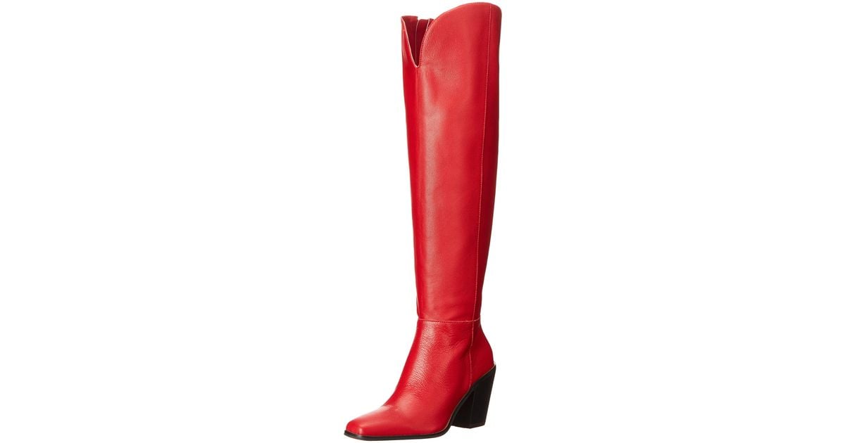 Jessica Simpson Leather Womens Ravyn Over The Knee Boot in Red Save