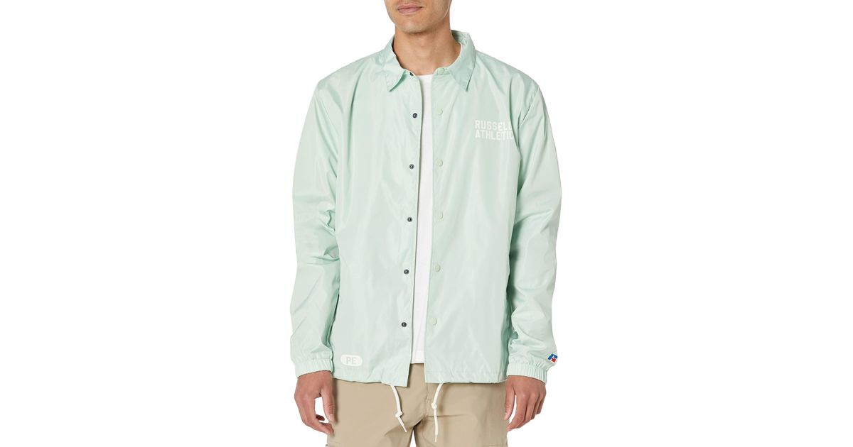 Russell Athletic Logo Coaches Jacket in Green for Men | Lyst