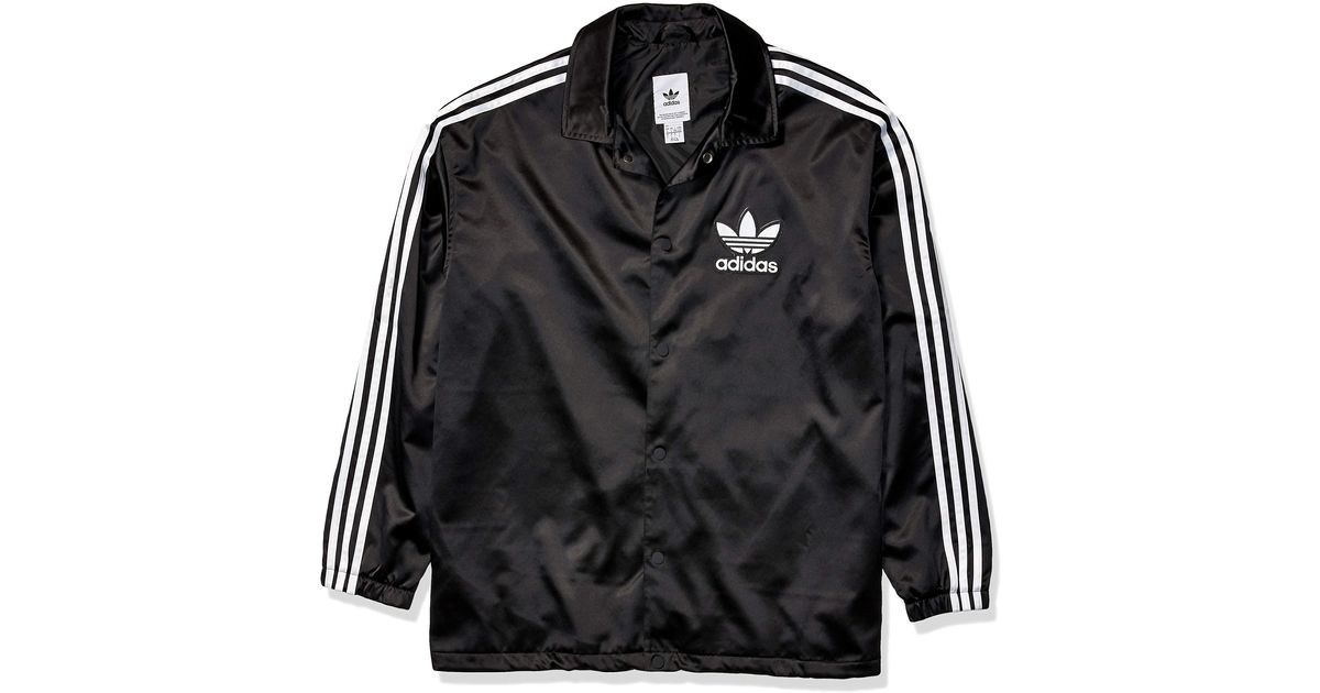 adidas satin coach jacket