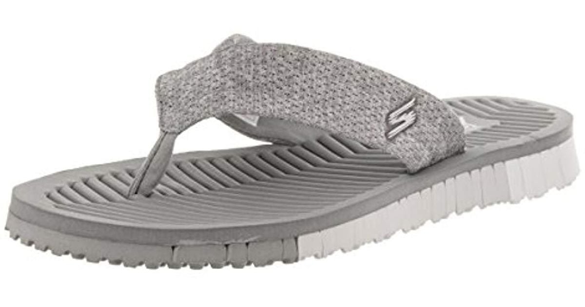 Skechers Go Flex-solana Flip Flop in Gray | Lyst