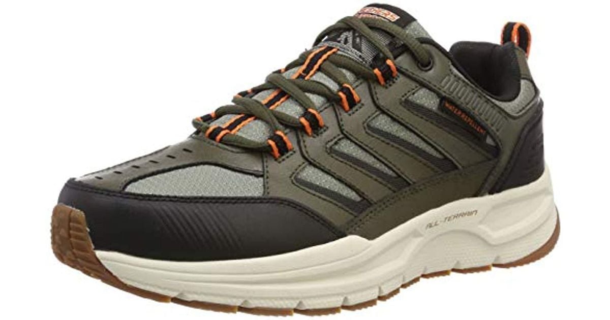 Skechers Leather Escape Plan 2.0 Oxford, Olive/black, 6.5 M Us for Men