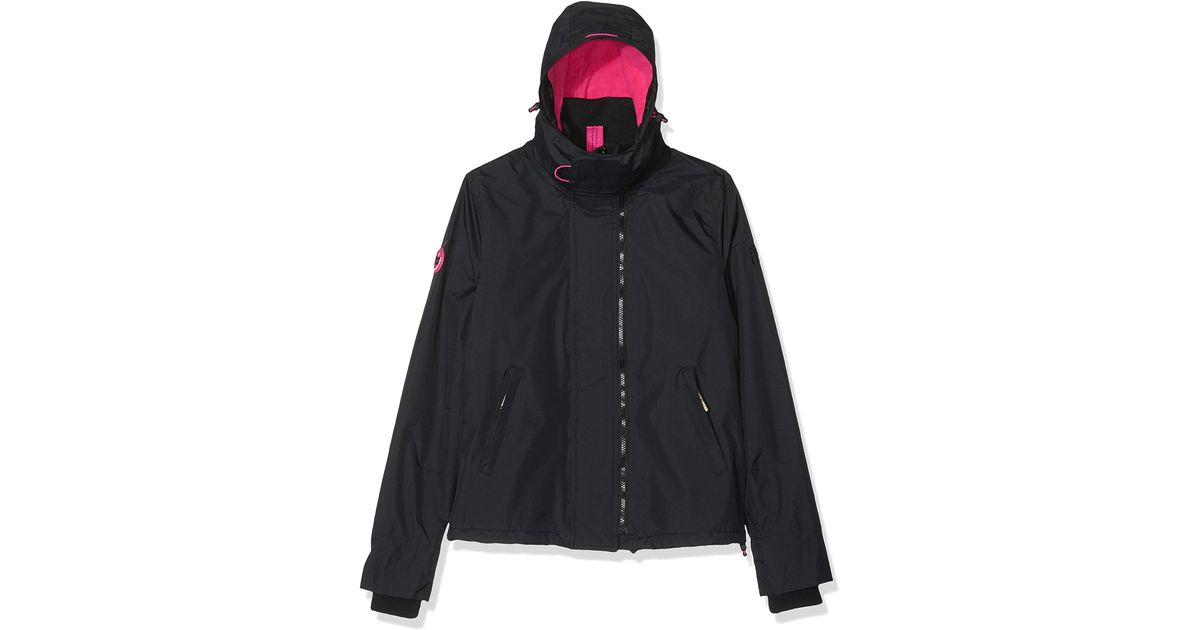 Superdry Sizing Arctic Hooded Pop Zip Up Fleece Lined Multi Pocket Sd-windcheater  Jacket in Black/Raspberry (Black) - Save 2% - Lyst