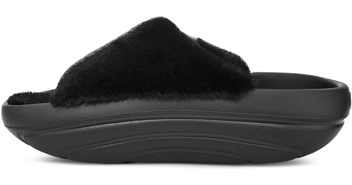 UGG Foamo Plush Slide Sandal in Black Lyst