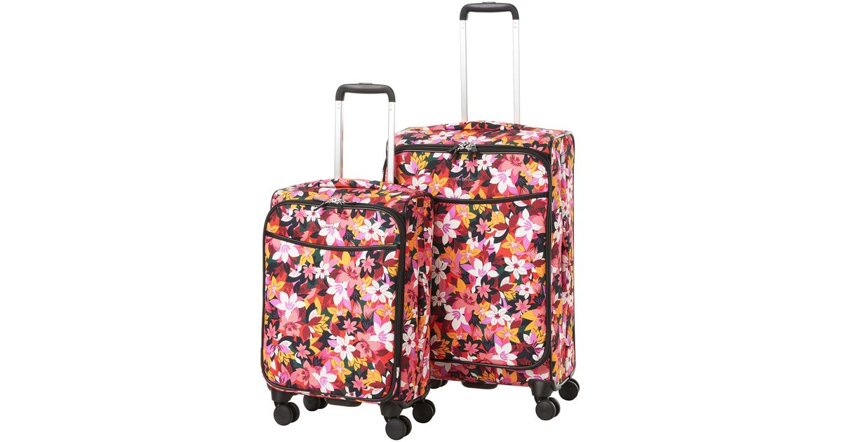 Vera Bradley Womens Softside Rolling Suitcase Luggage in Red Lyst