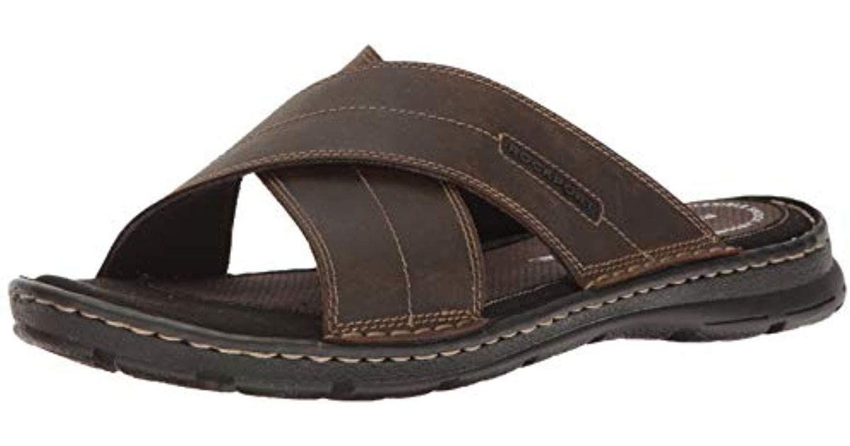 Rockport Leather Darwyn Xband Slide Sandal for Men - Lyst