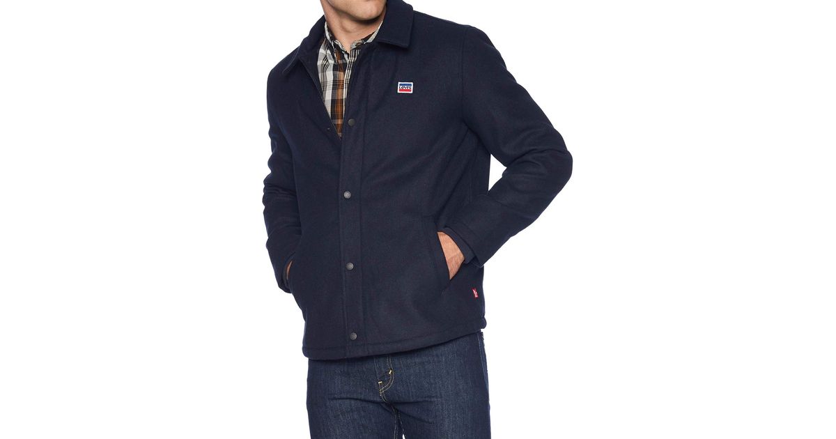 levi's men's wool blend sherpa lined coaches jacket
