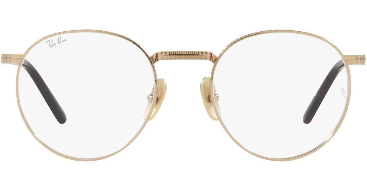 Ray-Ban Rx8237v Round Titanium Prescription Eyewear Frames in Black | Lyst