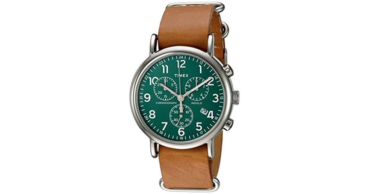 timex weekender chrono green
