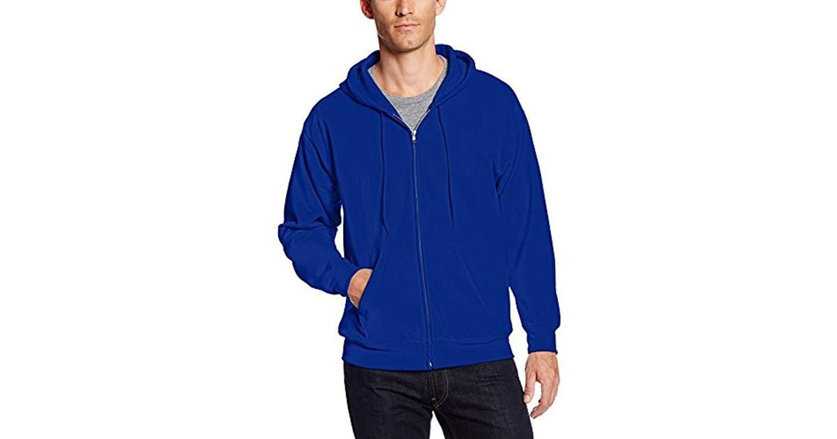 Hanes Fullzip Ecosmart Fleece Hoodie in Blue for Men Save 22 Lyst