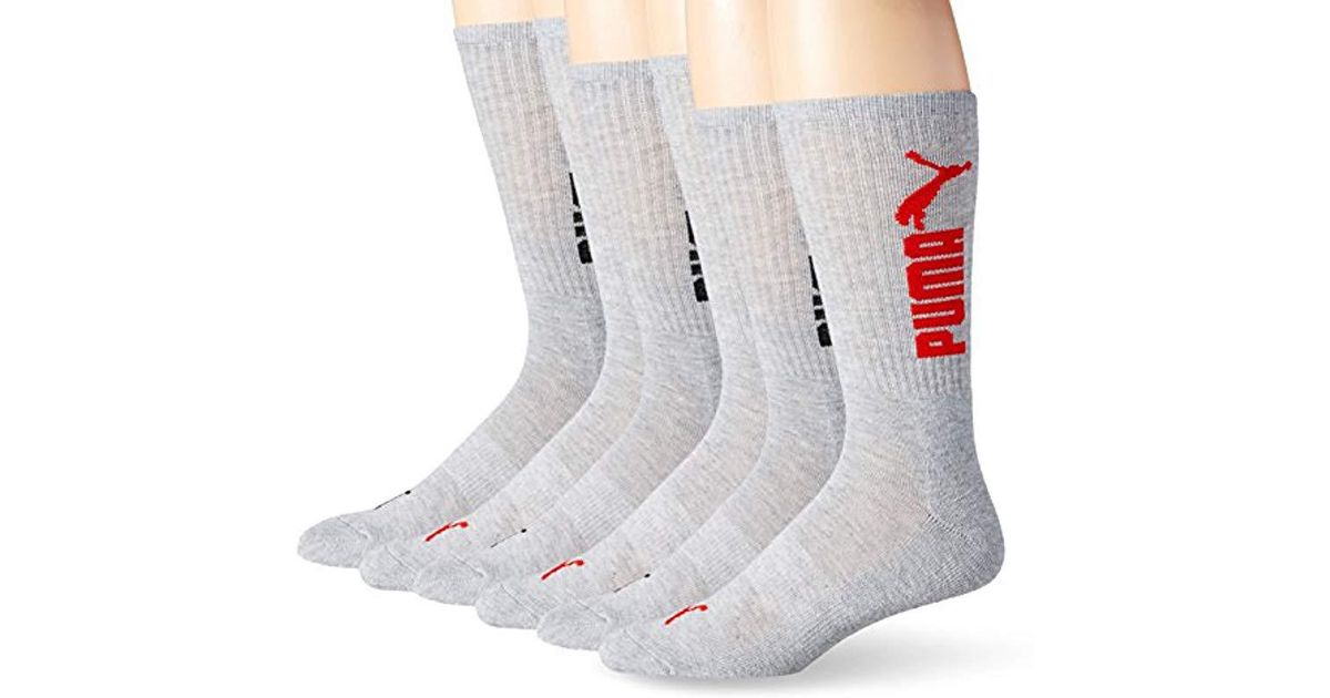 PUMA Socks Logo Crew Socks in Gray for Men Save 7 Lyst