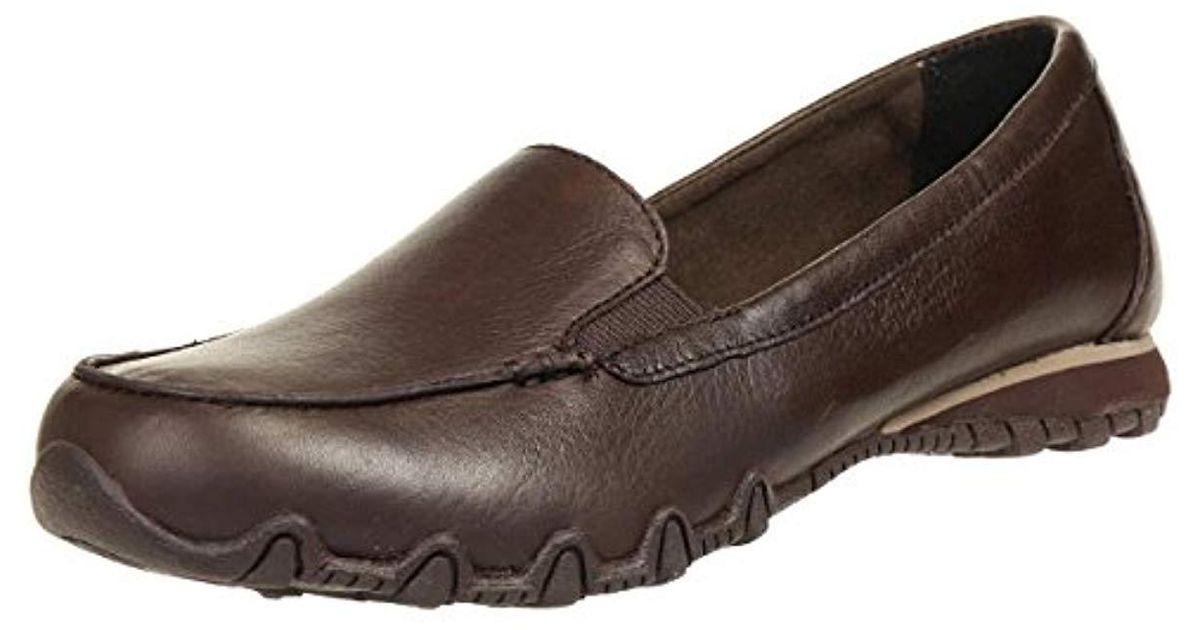 skechers women's relaxed fit bikers lamb slip on shoes black
