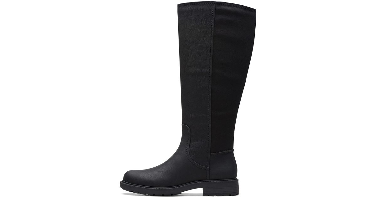 Clarks Denim Opal Glow Knee High Boot in Black Leather (Black) - Save ...