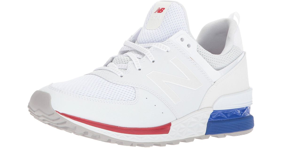 New Balance Fresh Foam 574 Sport V2 Sneaker in White/Blue (White) for