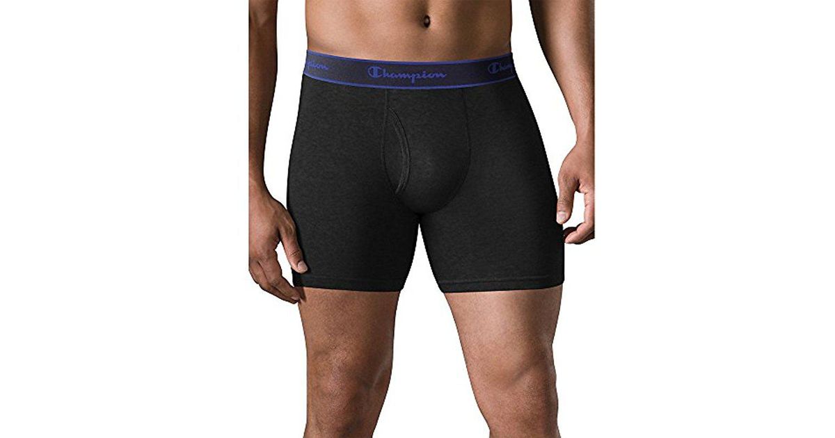 Champion 3pack Performance Cotton Regular Leg Boxer Briefs in Black