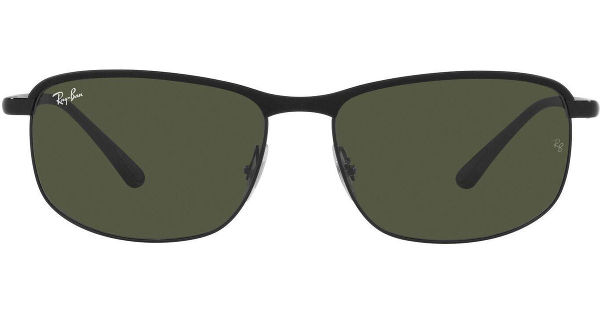 Ray-Ban Rb3671 Rectangular Sunglasses in Black on Black/Green (Black) -  Save 4% - Lyst