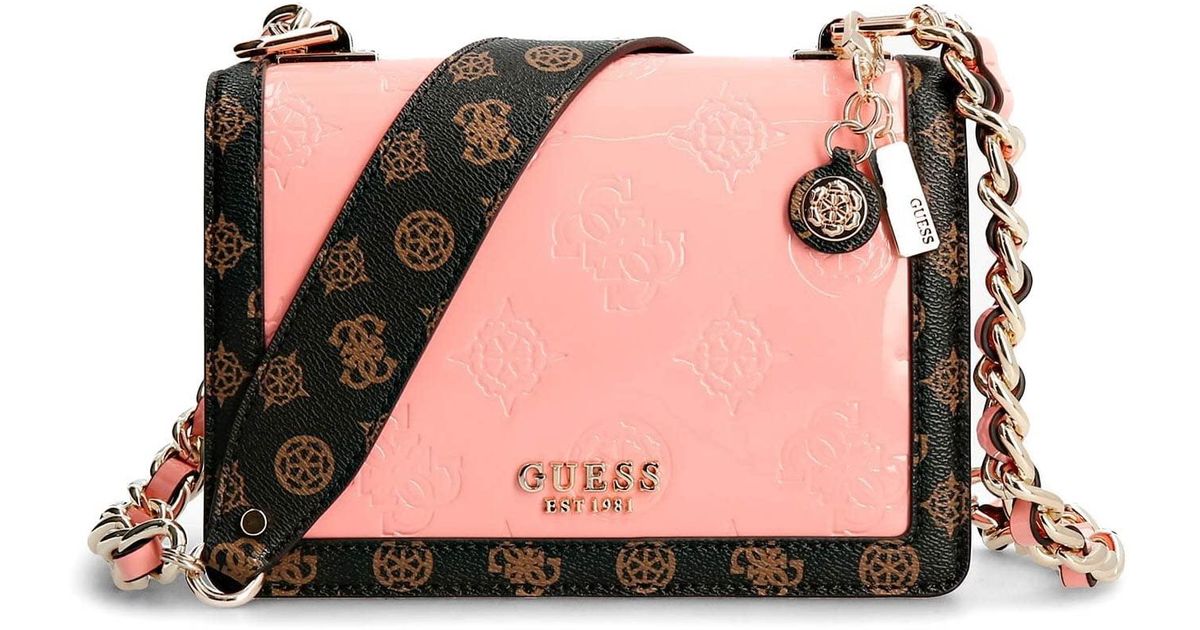 Guess Abey Crossbody Flap Pink Logo Multi Lyst DE