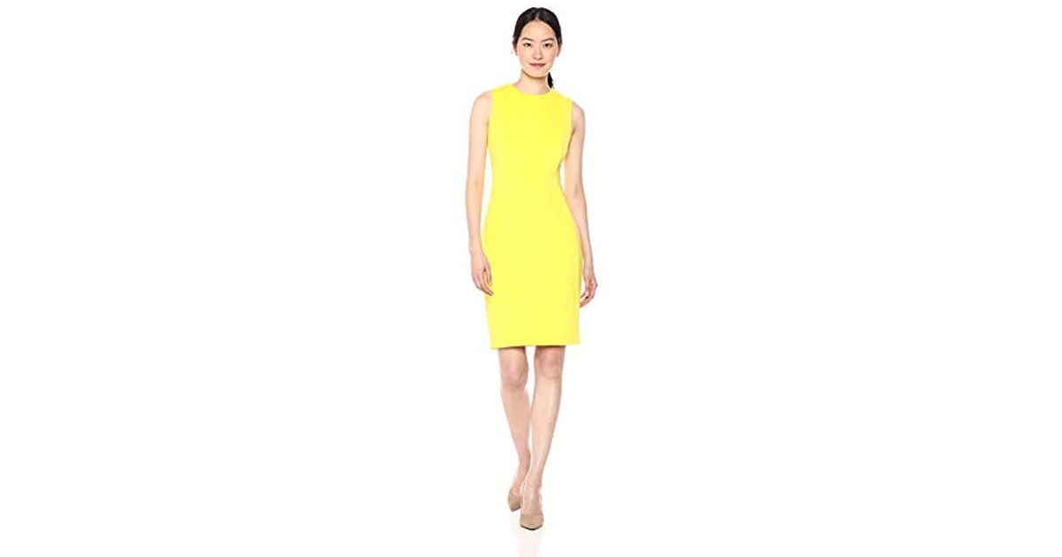Calvin klein women's scuba sleeveless best sale princess seamed sheath dress