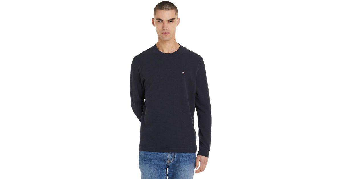 Tommy Hilfiger Textured Ls for Tee L/s Lyst in Men | T-shirts UK Blue