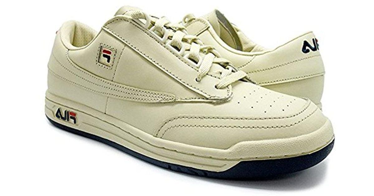 Fila Leather Original Fitness Lea Classic Sneaker in White \u0026 Cream Navy (White) for Men - Lyst